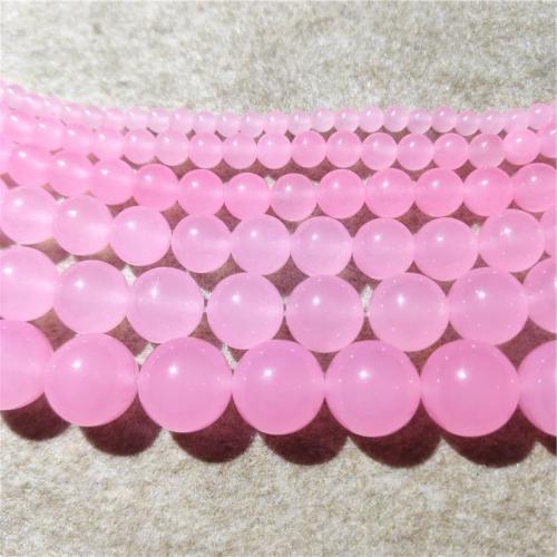 Natural Chalcedony Bead Round DIY pink Sold Per Approx 38-40 cm Strand