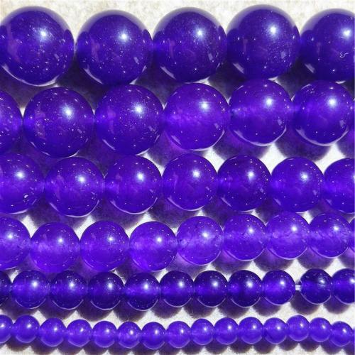 Purple Χαλκηδόνας, χαλκηδόνιος λίθος, Γύρος, DIY & διαφορετικό μέγεθος για την επιλογή, σκούρο μωβ, Sold Per Περίπου 38-40 cm Strand