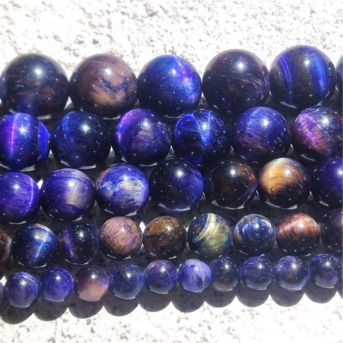 Tiger Eye Kralen, Ronde, DIY & verschillende grootte voor keus, purper, Per verkocht Ca 38-40 cm Strand