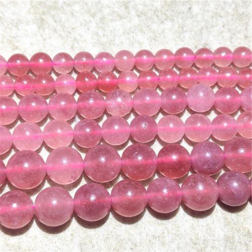 Perline di quarzo naturale, Strawberry Quartz, Cerchio, DIY & formato differente per scelta, rosa, Venduto per Appross. 36-38 cm filo