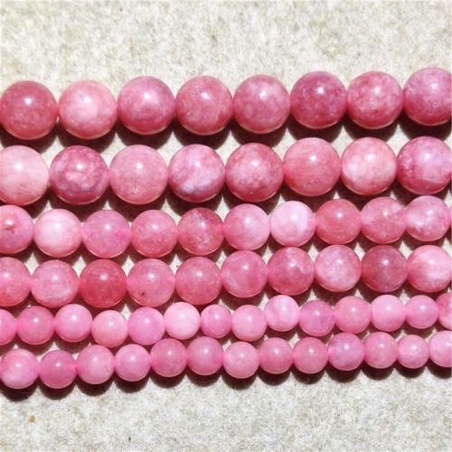 Natural Chalcedony Bead Round DIY pink Sold Per Approx 38-40 cm Strand