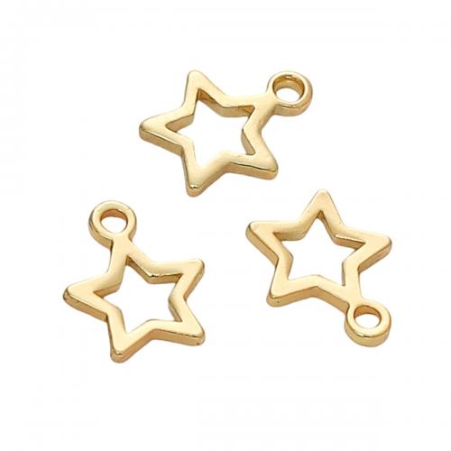 Monili d'ottone Ciondoli, ottone, Stella, 14K pieno d'oro, DIY & stili diversi per la scelta, assenza di nichel,piombo&cadmio, Appross. 10PC/borsa, Venduto da borsa