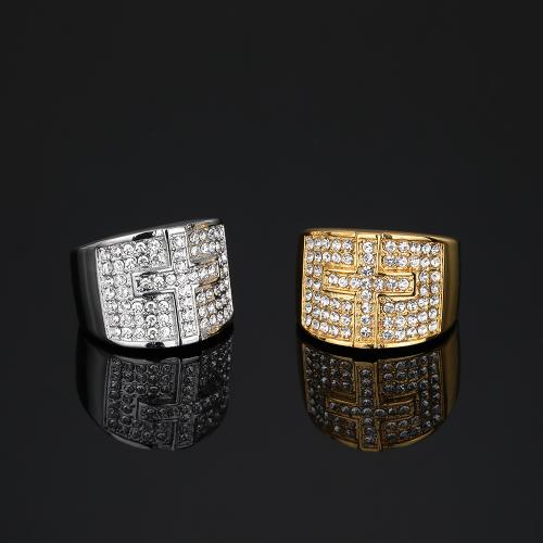 Rhinestone-Edelstahl -Finger-Ring, 304 Edelstahl, unisex & verschiedene Größen vorhanden & mit Strass, keine, verkauft von PC