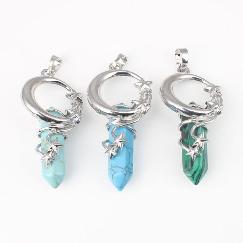 Gemstone Pendants Jewelry, with Zinc Alloy, DIY & different materials for choice, more colors for choice, 48.70x23.90x13.10mm, Sold By PC