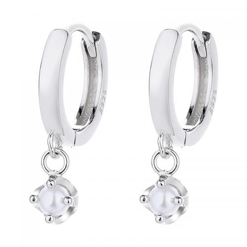 Cubic Zirconia micro pavimenta Sterling Silver Earring, 925 argento sterlina, placcato, Micro spianare cubic zirconia & per la donna, nessuno, 18x11.80mm, Venduto da coppia