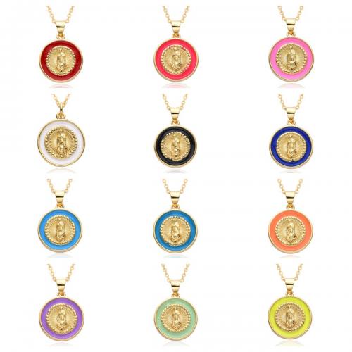 Collier en laiton, Placage, styles différents pour le choix & pour femme & émail, plus de couleurs à choisir, Longueur Environ 41-50 cm, Vendu par PC