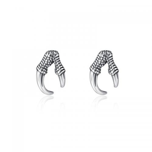 Zinc Alloy Stud Earring, Claw, sølvfarvet forgyldt, Vintage & for mennesket, 10mm, Solgt af par