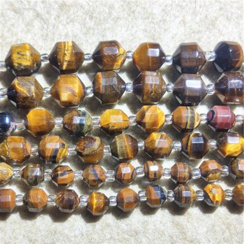 Tiger Eye Χάντρες, Μάτι της Τίγρης, DIY & διαφορετικό μέγεθος για την επιλογή & πολύπλευρη, μικτά χρώματα, Sold Per Περίπου 36-38 cm Strand