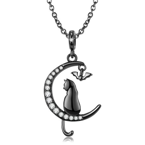 Circón cúbico micr3ofono pavimenta collar de plata esterlina, Plata de ley 925, Joyería & micro arcilla de zirconia cúbica & para mujer, libre de níquel, plomo & cadmio, longitud aproximado 45 cm, Vendido por UD