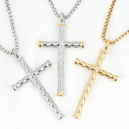 Titanium Steel Necklace Cross fashion jewelry & for man Length Approx 60 cm Sold By PC