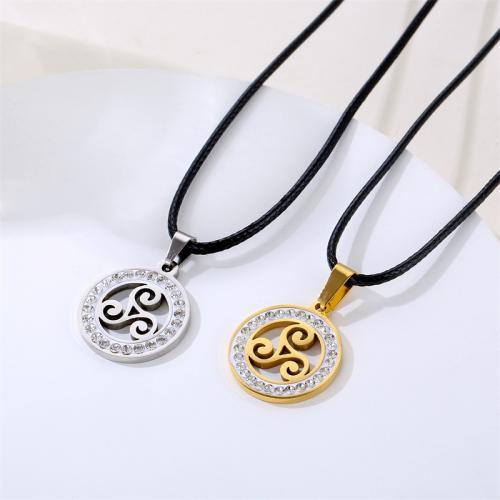 Stainless Steel Pendants 304 Stainless Steel Round plated DIY & with rhinestone 20mm Sold By PC