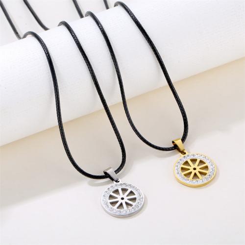 Stainless Steel Pendants 304 Stainless Steel Round plated DIY & with rhinestone 20mm Sold By PC