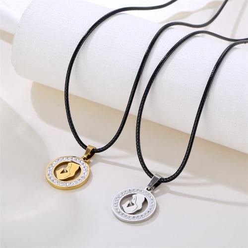 Stainless Steel Pendants 304 Stainless Steel Round plated DIY & with rhinestone 20mm Sold By PC