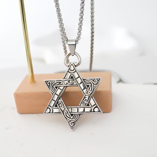 Zinklegering Hangers, Zinc Alloy, Hexagram, plated, DIY, zilver, nikkel, lood en cadmium vrij, 34x41mm, Verkocht door PC