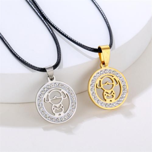 Stainless Steel Pendants 304 Stainless Steel Round plated DIY & with rhinestone 20mm Sold By PC