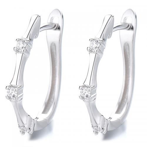 Cubic Zirconia micro pavimenta Sterling Silver Earring, 925 argento sterlina, placcato, Micro spianare cubic zirconia & per la donna, nessuno, 17x13.60mm, Venduto da coppia