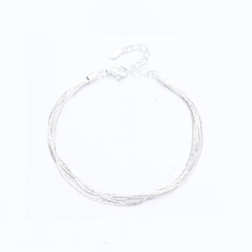 Argento Bracciali, 925 argento sterlina, with 4CM extender chain, placcato, per la donna, argento, Lunghezza Appross. 16 cm, Venduto da PC