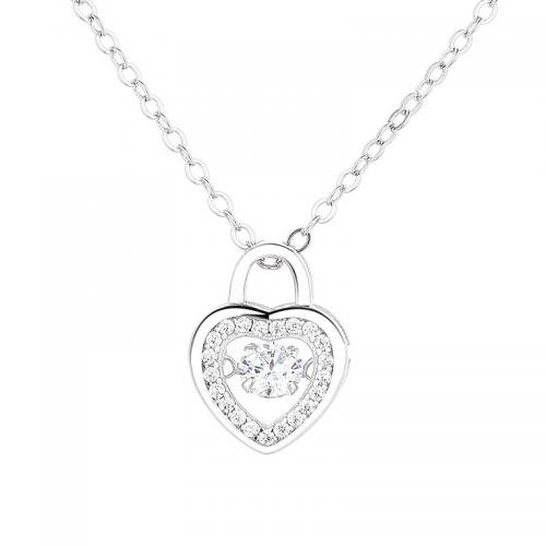 Kubieke Zircon Micro effenen Sterling zilveren ketting, 925 Sterling Zilver, met 5CM extender keten, plated, micro pave zirconia & voor vrouw, meer kleuren voor de keuze, Lengte Ca 40 cm, Verkocht door PC