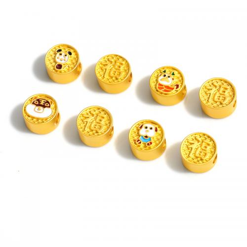 Zinc Alloy Jewelry Beads plated DIY & enamel golden Sold By PC