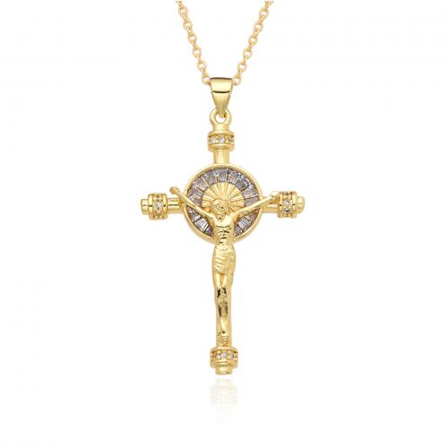 Cubic Zircon Micro Pave Brass Necklace plated & micro pave cubic zirconia & for woman Length Approx 41-50 cm Sold By PC