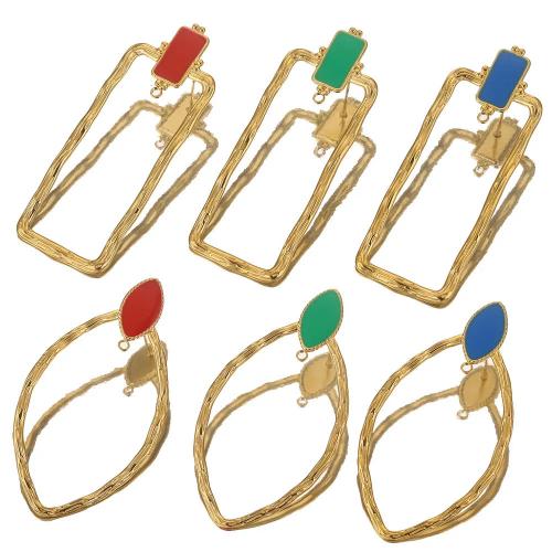 Stainless Steel Earring Stud Component 304 Stainless Steel DIY & enamel Sold By Bag