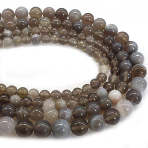 Natural Grey Agaat kralen, Grijze Agaat, Ronde, gepolijst, DIY & verschillende grootte voor keus, grijs, Per verkocht Ca 38 cm Strand