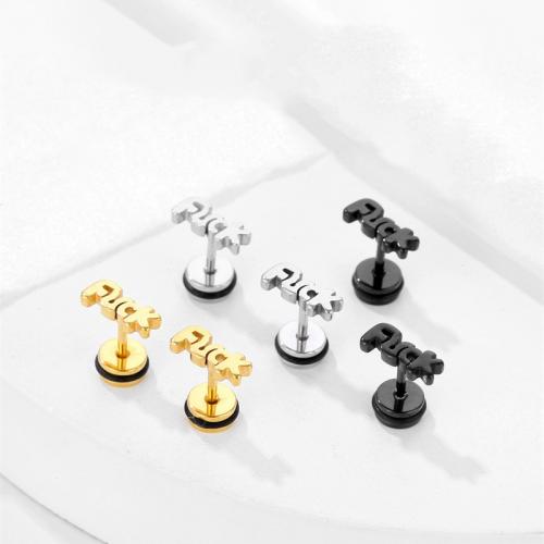 Titanium Steel  Earring Alphabet Letter plated fashion jewelry Sold By PC