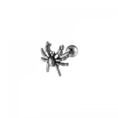 Tíotáiniam Cruach Earring, Cruach Tíotáiniam, Spider, plátáilte, jewelry faisin, airgid, 12x10mm, Díolta De réir PC