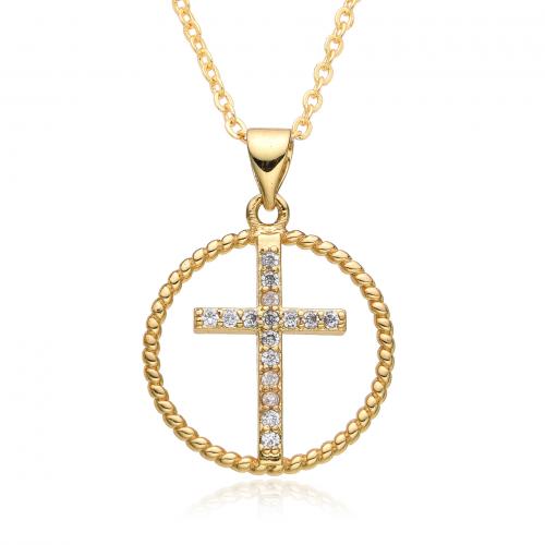 Cubic Zircon Micro Pave Brass Necklace plated & micro pave cubic zirconia & for woman Length Approx 41-50 cm Sold By PC