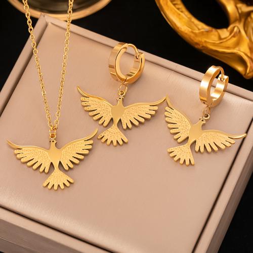 Titanium Staal Sieraden set, Phoenix, gold plated, verschillende stijlen voor de keuze & voor vrouw, Verkocht door PC