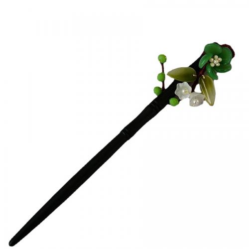 Hair Stick Lampwork with Wood & Zinc Alloy vintage & for woman 180mm Sold By PC