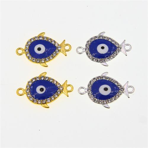 Male Connector Eye, lega in zinco, placcato, gioielli di moda & DIY & smalto & con strass & 1/1 anello del connettore, nessuno, assenza di nichel,piombo&cadmio, 5x16x20mm, Appross. 100PC/borsa, Venduto da borsa