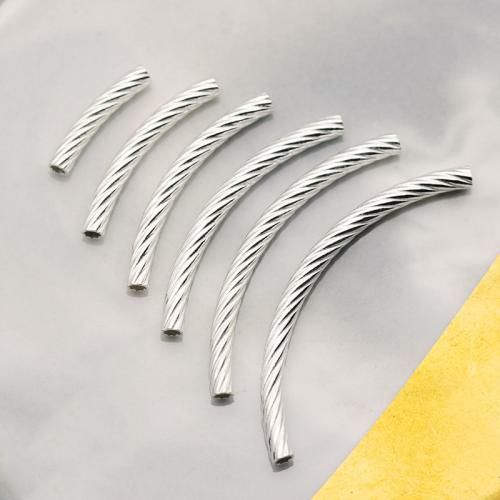 Argent sterling 925 perles tube incurvé, DIY & normes différentes pour le choix, protéger l'environnement, sans nickel, plomb et cadmium, Vendu par PC