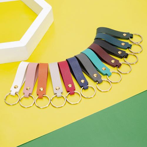 Fer Key fermoir, cuir PU, avec fer, bijoux de mode & unisexe, plus de couleurs à choisir, 85x20mm, Vendu par PC