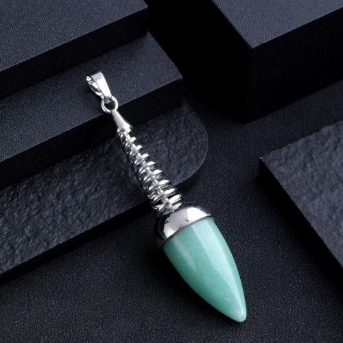 Gemstone Hängen Smycken, Natursten, med Zink Alloy, Bullet, silver pläterad, DIY & olika material för val, fler färger för val, 16x71mm, Säljs av PC