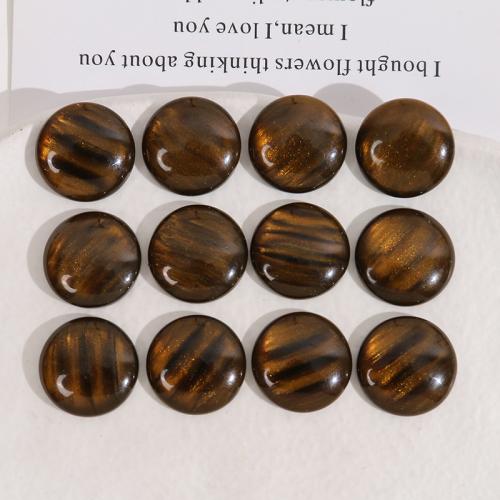 Mode Hars Cabochons, Ronde, DIY, koffie kleur, 18mm, Verkocht door PC