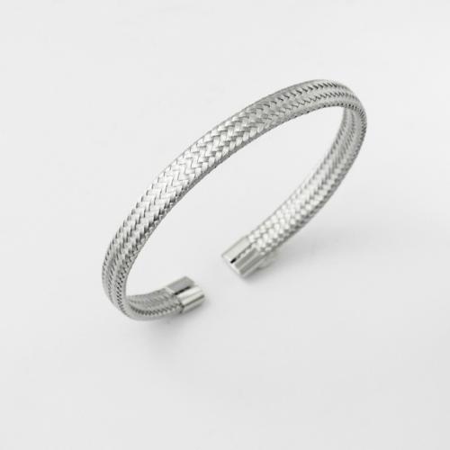 Titanium Steel Σφαλιάρα Bangle, κοσμήματα μόδας & για τον άνθρωπο, αρχικό χρώμα, Εσωτερική διάμετρος:Περίπου 60mm, Sold Με PC