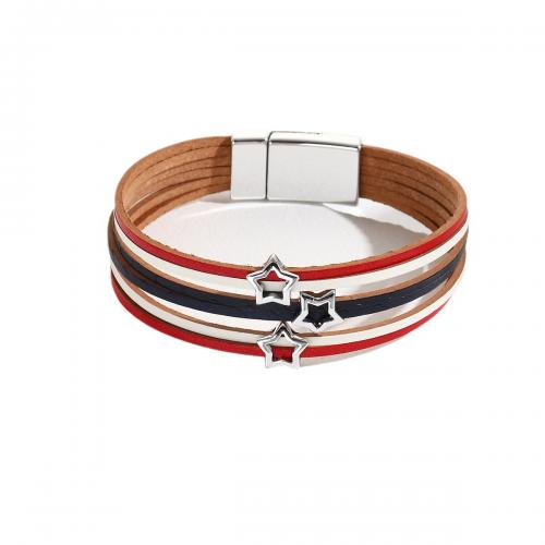 PU Cord Armband, med Magnet, mode smycken & flerskikts & Unisex, 25mm, Längd Ca 19.5 cm, Säljs av PC