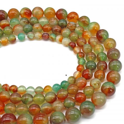 Perles agates, agate malachite, Rond, poli, DIY & normes différentes pour le choix, multicolore, Vendu par Environ 38 cm brin