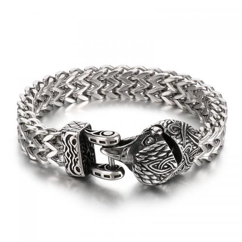 Roestvrij staal armbanden, 304 roestvrij staal, mode sieraden & verschillende ontwerpen voor de keuze & voor de mens, meer kleuren voor de keuze, 12mm, Lengte Ca 22 cm, Verkocht door PC