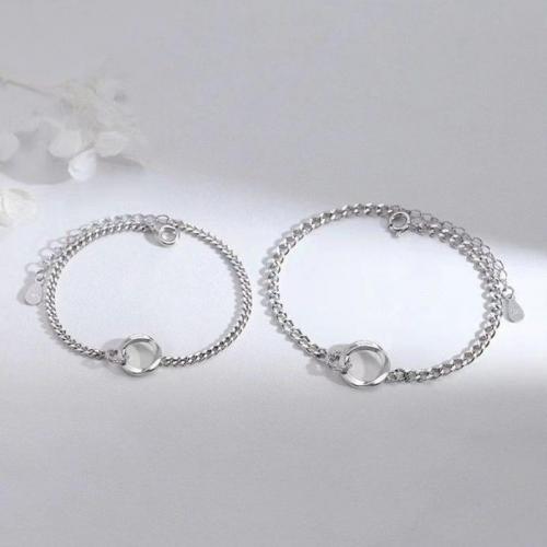 laiton Bracelet de couples, Plaqué de platine, styles différents pour le choix & pour le couple & creux, Vendu par PC