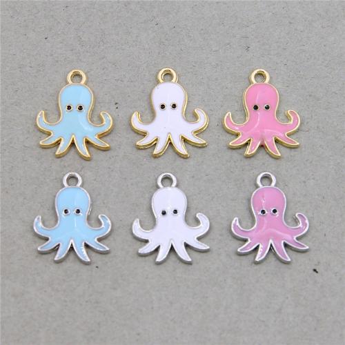 Emaille hangers met zink legering, Zinc Alloy, Octopus, plated, mode sieraden & DIY & glazuur, meer kleuren voor de keuze, nikkel, lood en cadmium vrij, 20x16x1.50mm, Ca 100pC's/Bag, Verkocht door Bag