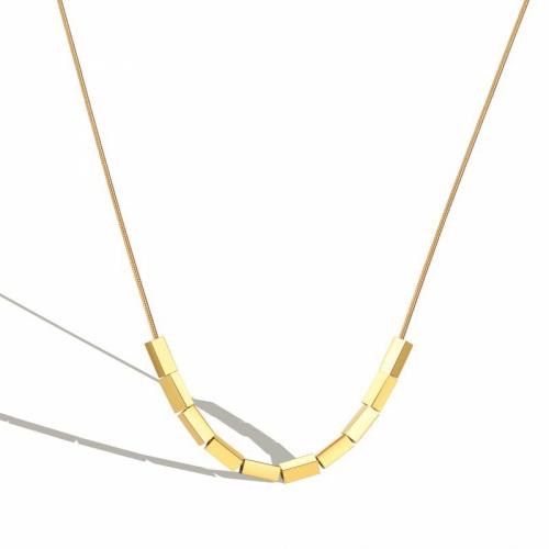 Collier d'acier titane, avec 5cm chaînes de rallonge, bijoux de mode & pour femme, doré, protéger l'environnement, sans nickel, plomb et cadmium, 2mm, Longueur Environ 45 cm, Vendu par PC