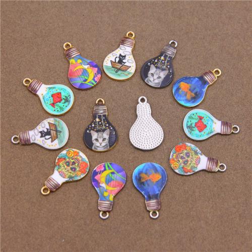 Zinc Alloy Enamel Pendants Light Bulb plated fashion jewelry & DIY nickel lead & cadmium free Approx Sold By Bag