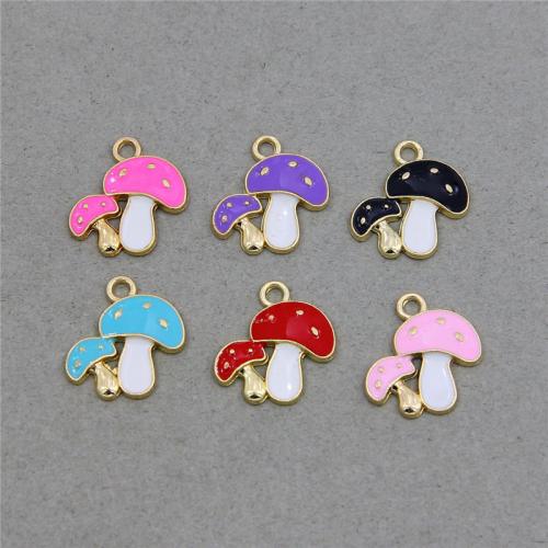 Zinc Alloy Enamel Pendants mushroom plated fashion jewelry & DIY nickel lead & cadmium free Approx Sold By Bag