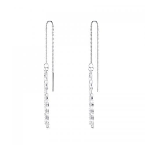 925 Sterling Silver Drop & Dangle Brincos, 925 de prata esterlina, joias de moda & para mulher, níquel, chumbo e cádmio livre, 4x120mm, vendido por par