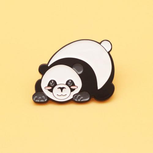 Zinc Alloy Brože, Zinek, Panda, unisex & smalt, nikl, olovo a kadmium zdarma, 30x23mm, Cca 10PC/Lot, Prodáno By Lot