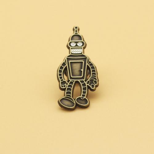 Zinc Alloy Brože, Zinek, Robot, unisex & smalt, nikl, olovo a kadmium zdarma, Cca 10PC/Lot, Prodáno By Lot