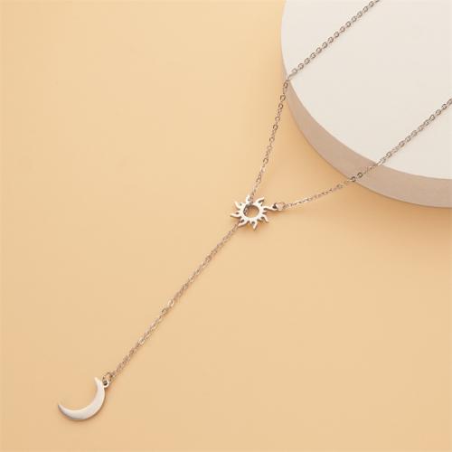 Collana di titanio acciaio, Titantium acciaio, with 5CM extender chain, Luna, placcato, per la donna, nessuno, Lunghezza 50 cm, Venduto da PC