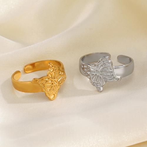 Vinger Ring in edelstaal, 304 roestvrij staal, plated, mode sieraden, meer kleuren voor de keuze, Ring inner diameter:1.6cm, Verkocht door PC